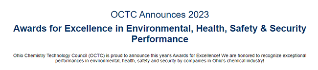 OCTC 2023 environmental excellence award announcement