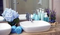 photo of a washstand and bathroom utensils